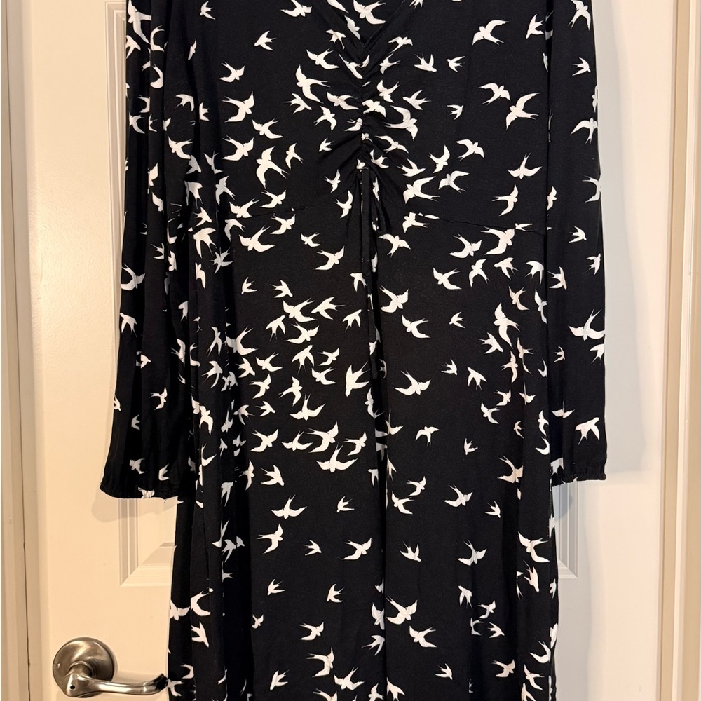 Dorothy Perkins Black and White Bird Pattern Dress